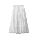 Autumn And Winter New French Sweet Style Lace Side Splicing Plus Velvet Thick High-Waist A-Word Skirt Skirt Skirt