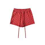 Wave Point Drawstring Shorts Women 2026 Summer New Three-¿ãs Retro Hot Pants Slimming Sweat Hot Pants