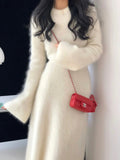 Winter New Imitation Water Marinade Gentle Soft Soft Long Sweater Women's Long Skirt Two Sets Thicken