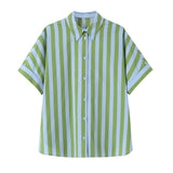 Summer New Striped Loose Shirt 4030320 Shorts 2929320