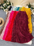 Rassel Dress Women 2025 Spring And Summer New Tight Waist-Up Thin A-Shaped Skirt In The Long High-Waist Cake Skirt