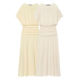 New Simple Solid Color Bran Folding Dress 1334940