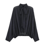 2025 New Women's Fashion Style Elegant Dot Shirt Skirt 5289161