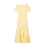 Spring New Boat Type Short Sleeve Splicing Dress 2335161