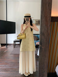 French Fake Two Small Scented Dress Women's Summer Light Luxury Seaside Holiday Temperament Dress To Ankle