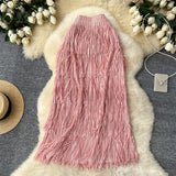 Rassel Dress Women 2025 Spring And Summer New Tight Waist-Up Thin A-Shaped Skirt In The Long High-Waist Cake Skirt
