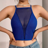 2026 Summer Short Vest Sexy Net Slamper Hollow Cross-Dressed Knitting Slings