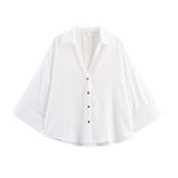 Summer New Mix-Width Wide-Sleeved Shirt 2340712300