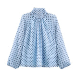 2025 New Women's Fashion Style Elegant Dot Shirt Skirt 5289161