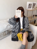 Standing Sweater Coat Women's Autumn And Winter Thicken 2025 New Design Feeling Lazy Loose Long-Sleeved Knitting Big Open Shirt