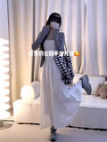 French Gentle Gray Knitted Cardigan Women Autumn New Small Man Wearing A Three-Piece Dress