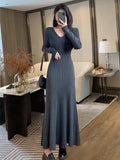 Autumn And Winter With Coat With Sweater Dress Women 2026 New Temperament Thin Bottom Knit Dress Dress