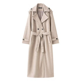 BSK&TRAF Women's Clothing Fall 2025 Classic British Hair This Double Buckle Wind Coat Coat