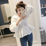 2025 Spring And Autumn New Han Fan Long Sleeve White Shirt Girl Shirt Student Chic T-Shirts