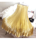 Long Skirt Reflective Bright-Colored Faucian Faere Half-Dress Woman High-Waisted Long Dance Skirt Umbrella