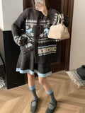 Autumn And Winter New Coloring Knitting Suit Women's College Wind Reduction Thick Sweater Jacket Skirt Two-Piece