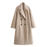 Autumn New Soft Double Buckle Dress Loose Coat 3046269
