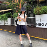 2025 Summer New Retro Temperament Tight Waist Loose Double Pocket Skirt A Skirt Short Skirt Woman