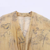 Summer New Series Printing V-Neck Tight Waist Top 8286005005