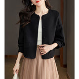 2025 French Small Fragrant Coat Women's Spring And Autumn New Casual Lady Temperament Casual Set Short Top