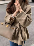 Autumn And Winter New Knitted Cardigan Women 2026 High Sense Loose Belt Bathrobe Lazy Sweater Coat Thick