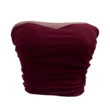 Thai Babes Light Yarn Splicing Braless Sleeveless Top With Short Corset Corset Umbilized Bra Vest 8865