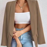 Explosion Women's Casual Fashion Loose Solid Color Temperament Commuting Collar Jacket Suit Spring And Autumn Coat