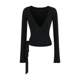 Korean Suit Strapped Knitted Cardigan T-Shirt Women Hanging Neck Hanging Slings Feel Leisure Pants Anti-Walking Half-Dress Skirt