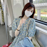 Small Fresh Bubble Sleeves Shredded Floral Dress Women's Summer 2026 New French First Love Gentle Style Temperament Long Dress