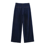 Summer New Wide-Sleeved Shirt 2783781 Wide-Legged High-Waisted Jeans 2881781