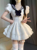 Navy Collar Dress Girl Summer Sweet Hot Girl Pure Desire First Love In The Escape Princess Dress To The Waist Of The Ponky Skirt