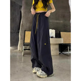 [Lansize] (M-6XL) Quick-Drying Wide-Legged Trousers Women's Spring And Summer Thin High-Waist Straight Trousers