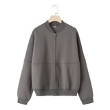 Zippered Bomber Jacket-Style Tunic 3399802 Loose High-Waisted Velvet Trousers 3199800