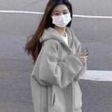 Ins Super Fire Jacket Women Autumn And Winter Oversize Hooded Thin Coat Korean Version Of The Loose Lazy Shirt Top