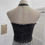Thai Babes Hanging Neck Slings Slings Tlit Holes Made Old Bare Back Short With Thoracic Tops 1663