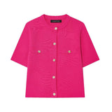 2025 Short-Sleeved Women's Knitted Fashion Autumn Multi-Colored Top