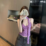 French Wave Point Print V-Neck Sling Vest Women's Summer Design Sense Niche Hottie With A Short Top
