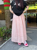 Heavy Industry Hollow Embroidery Big Swing Dress Women's Spring 2026 New High-Waist A Word Loose Fashion Skirt
