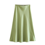 Spring 2025 New Tight Waist Simple Set Solid Color Lirt Solid Color Half Body Skirt