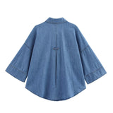 BSK&TRAF Women's Summer 2025 New Denim Shirt 1879026+ High-Rise Jeans 1879026