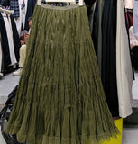 Autumn Folded Net Dress Large Size Women's A-Character Skirt Long Fairy Dress Cake Skirt Skirt Skirt Skirt