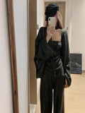 Sweater Set With A Set Of Women's Autumn And Winter New Lazy Loose Knitted Cardigan Temperament Three-Piece Set