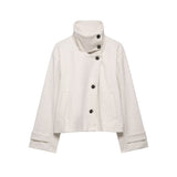 BSK&TRAF Women's 2026 Summer New Fashion Retro Short Stand Jacket 6318293