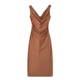 French Collar Dress Retro Niche Design Feeling Folded Waist Pure Desire To Play The Bottom Vest Long Skirt