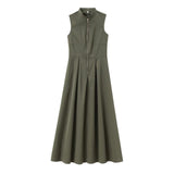 Spring New Dress Round Neckless Waistt Commuting Temperament 2902586